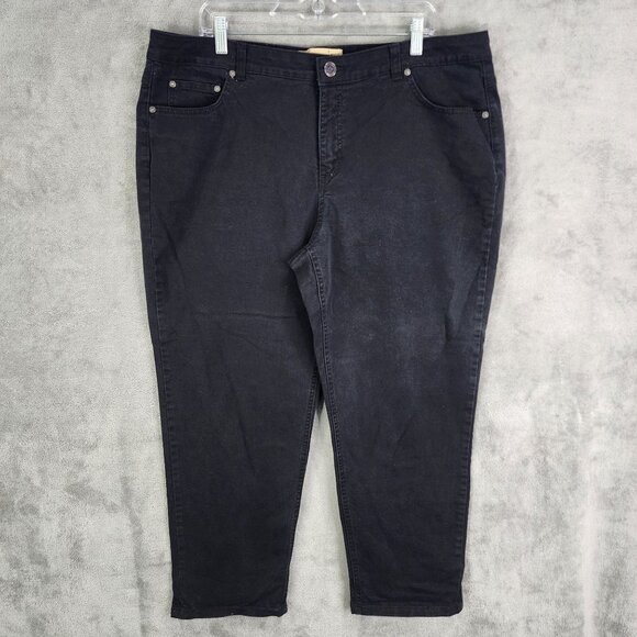 Womens JMS Just My Size Classic Black Denim Jeans Straight Stretch Mid Rise 20W - Picture 2 of 9